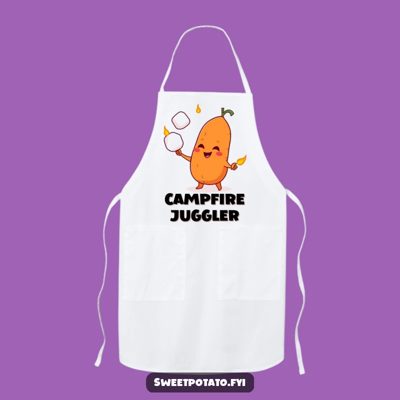 Funny Sweet Potato Marshmallow Juggler Apron - Kitchen's Playful Star