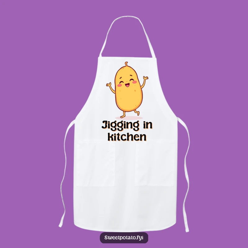 Funny Dancing Sweet Potato Apron: Lively Joyful Character, Kitchen Funny Gift