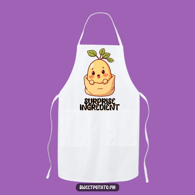 Funny Surprised Sweet Potato Apron: Peeking Sack Design for a Hilarious Kitchen Gift