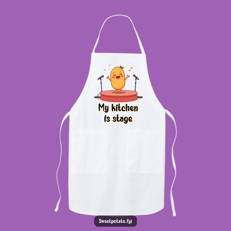 Funny Sweet Potato Jig Apron: Happy Performer Chef Gift for Kitchen