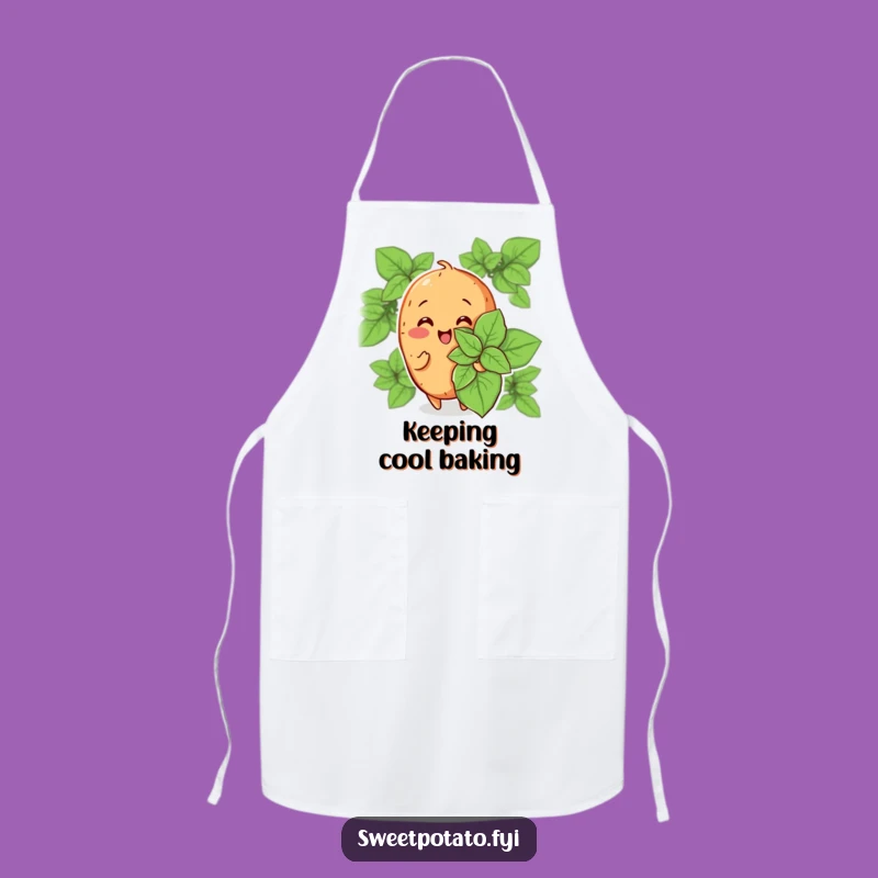 Funny Sweet Potato Mint Leaf Apron: Cook Coolly, A Hilarious Funny Gift