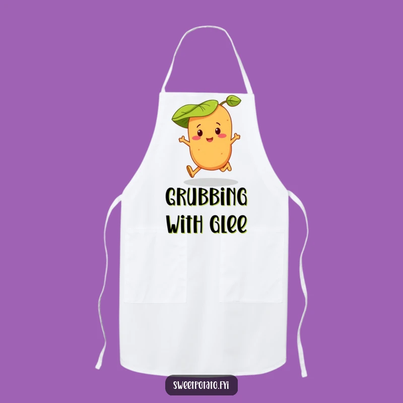 Funny Sweet Potato Skipping Apron - Leafy Kitchen Fun, Chef Gift!