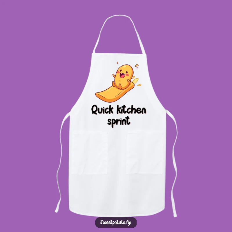 Funny Crisp Slide Apron: Excited Spud Chef Thrill Gift