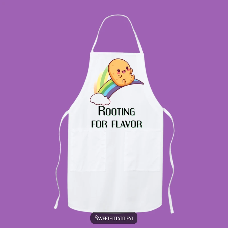 Funny Sweet Potato Rainbow Slide Apron - Cook Up Laughs in Style