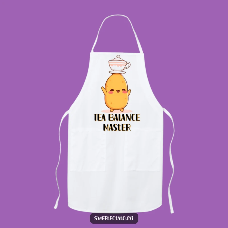 Funny Sweet Potato Balance Apron: Kitchen Teacup Spud, Ideal Funny Gift