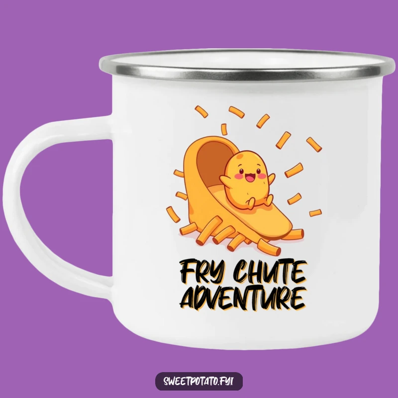 Funny Sweet Potato Fry Chute Camping Mug - Adventure & Fries