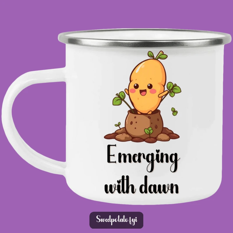 Funny Sweet Potato Burst Camping Mug - Outdoor Escape, Rugged Gift!