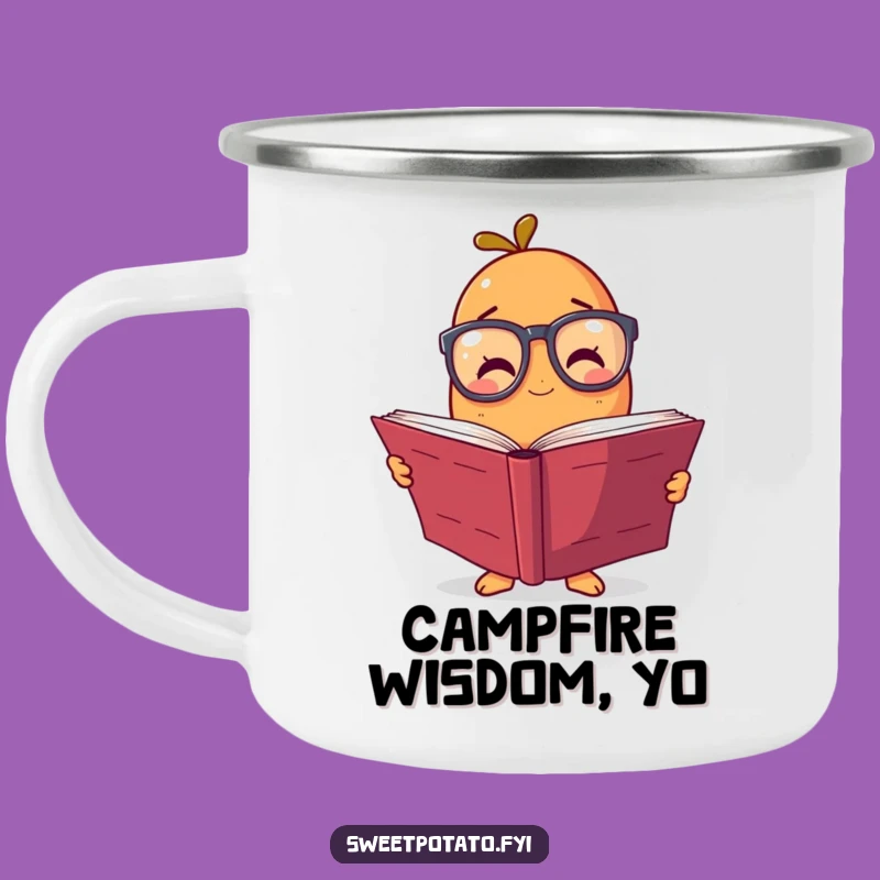 Funny Sweet Potato Camping Mug: Outdoor Spectacled Spud Reader, Great Funny Gift
