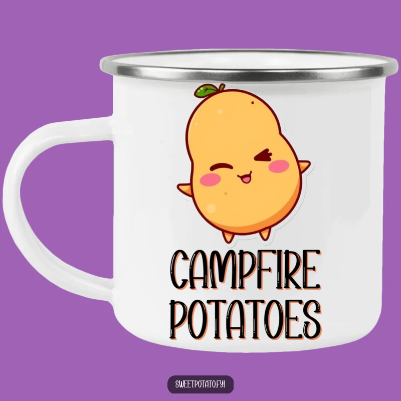 Funny Winking Sweet Potato Camping Mug - Trail-Ready Humor for Adventures!