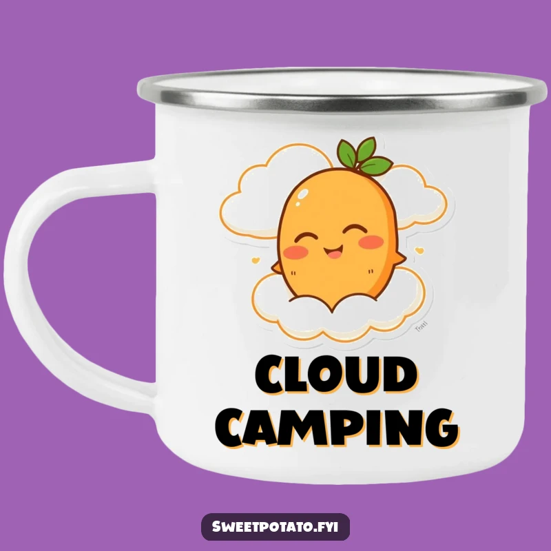 Funny Winking Sweet Potato Cloud Ride Camping Mug – Happy Outdoor Gift