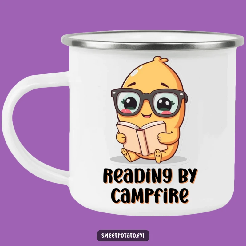 Funny Bookworm Potato Camping Mug: Intellectual Adventures Off-Grid