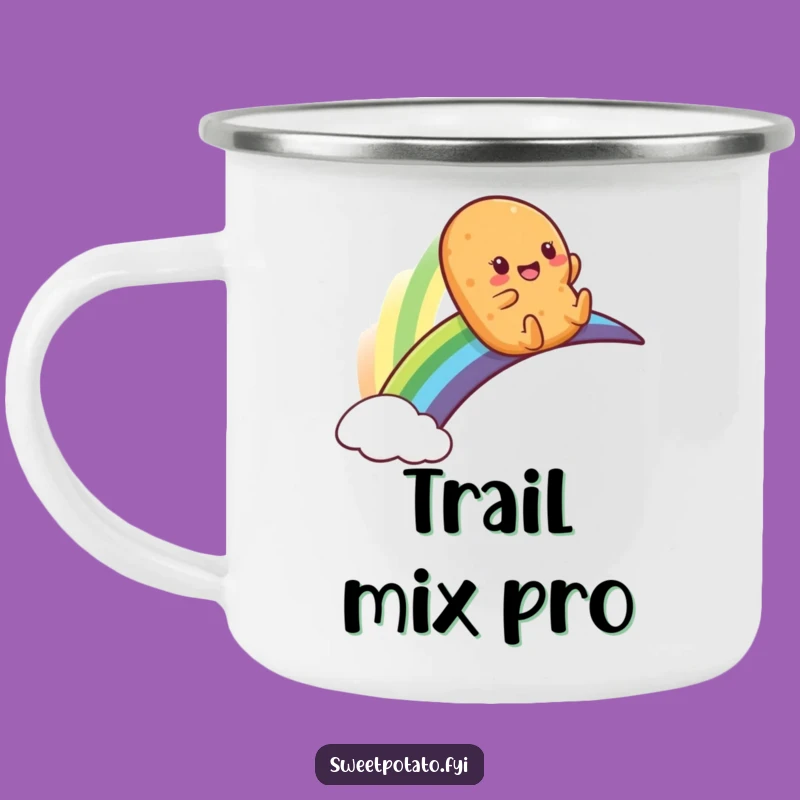 Funny Sweet Potato Rainbow Slide Camping Mug - Adventure Fuelled by Laughter