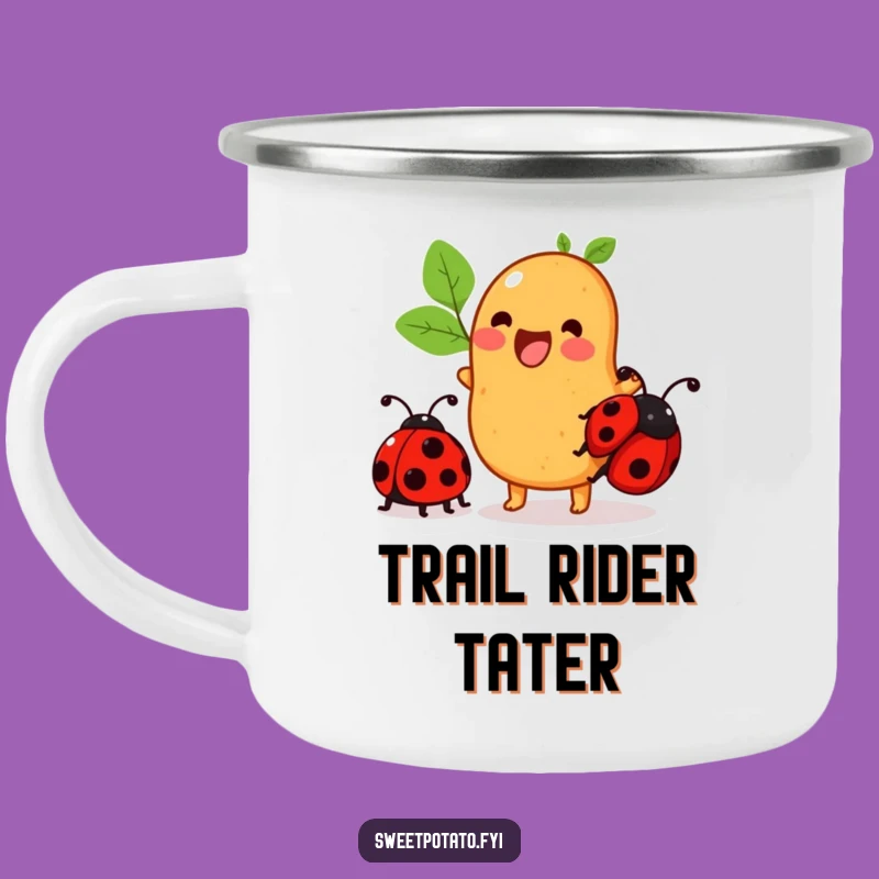 Funny Sweet Potato Camping Mug: Ladybug Ride, Adventure Ready, Perfect Gift