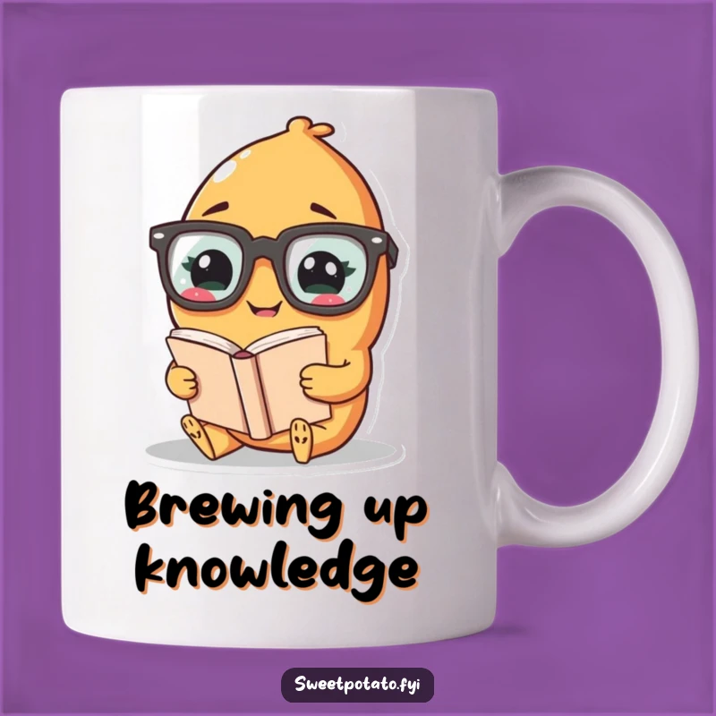 Funny Bookworm Sweet Potato Mug: Hilarious Intellectual Veggie Gift for Readers