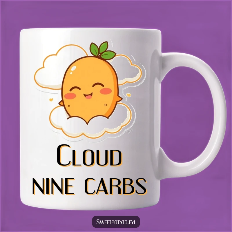 Funny Winking Sweet Potato Cloud Ride Mug - Whimsical & Happy Gift Idea