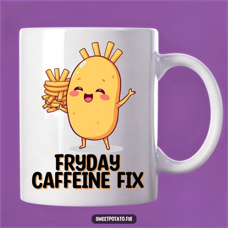 Funny Sweet Potato Fries Stack Mug - Hilarious Humorous Gift for Snack Lovers