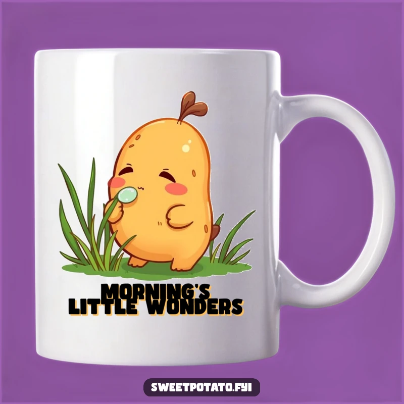 Funny Curious Sweet Potato Mug: Dewdrop Detective, Perfect Funny Gift!