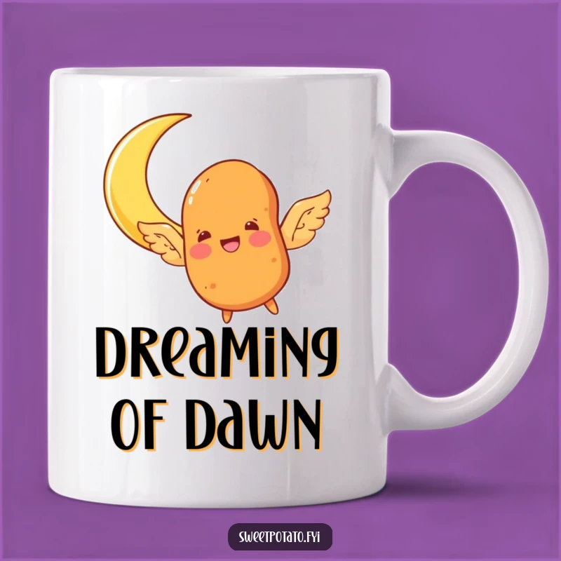 Funny Flying Sweet Potato Mug: Joyful Spud Wings Moon Mug, Perfect Funny Gift