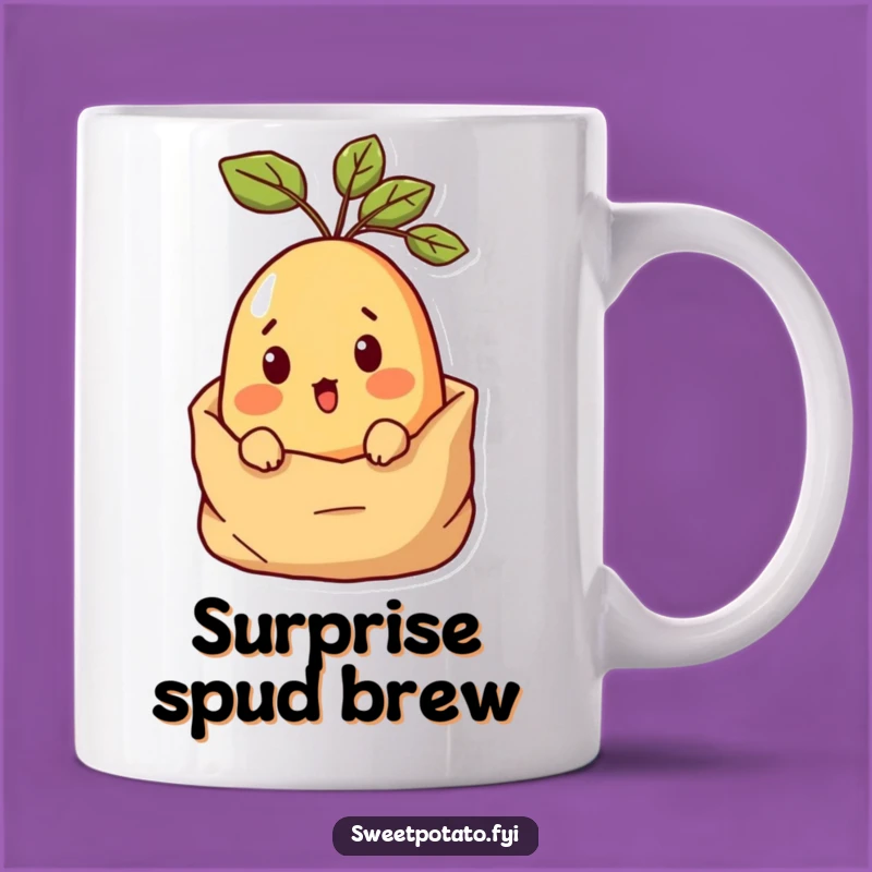 Funny Surprised Sweet Potato Mug: Peeking Character Design Makes a Hilarious Gift