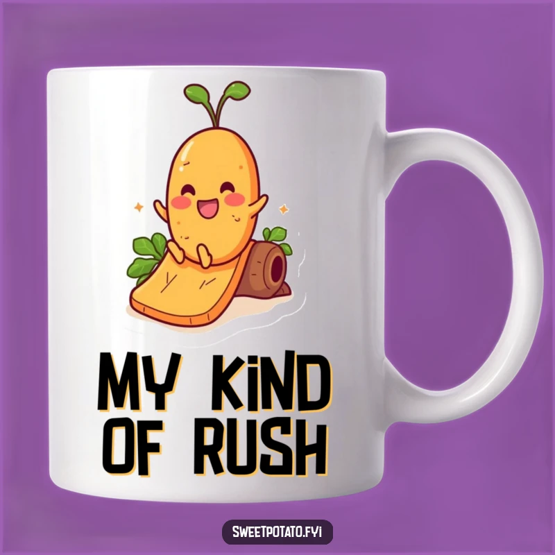 Funny Sweet Potato Yam Slide Mug - Cheerful Vegetable Adventure Gift