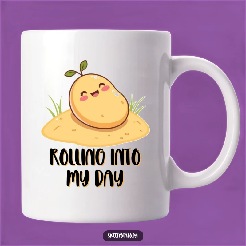 Funny Sweet Potato Mug - Adorable Rolling Tuber Cartoon Gift