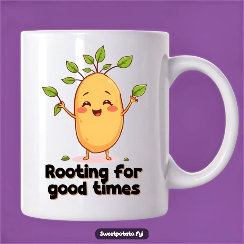 Funny Sweet Potato Juggling Leaves Mug - A Quirky, Humorous Gift Idea