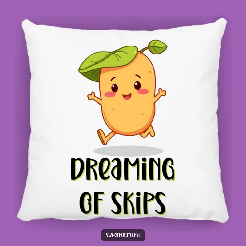 Funny Sweet Potato Skipping Pillow - Leaf Hat Comfort, Cozy Gift!