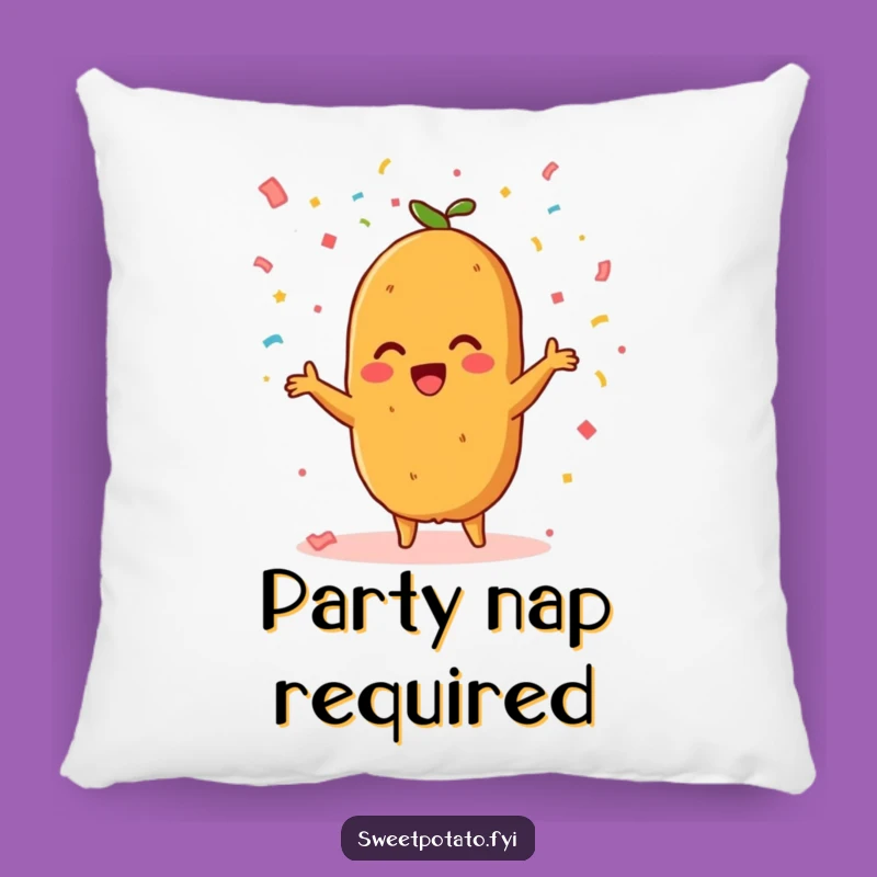 Funny Sweet Potato Confetti Pillow - Cozy Festive Vegetable Cushion Gift