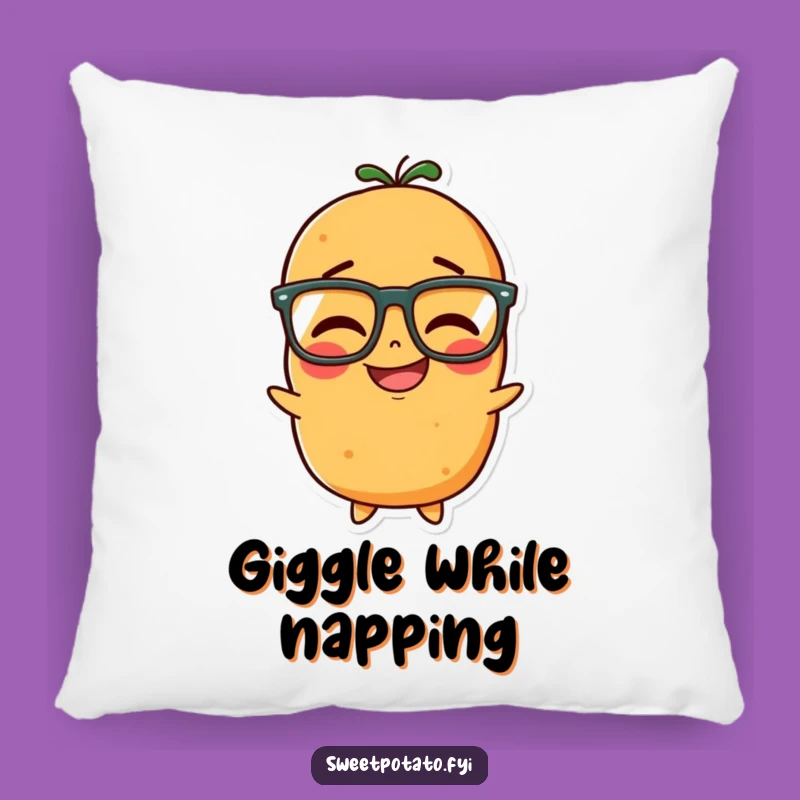 Funny Sweet Potato Giggles Pillow - Cozy Smart Spud, Comfort Gift!
