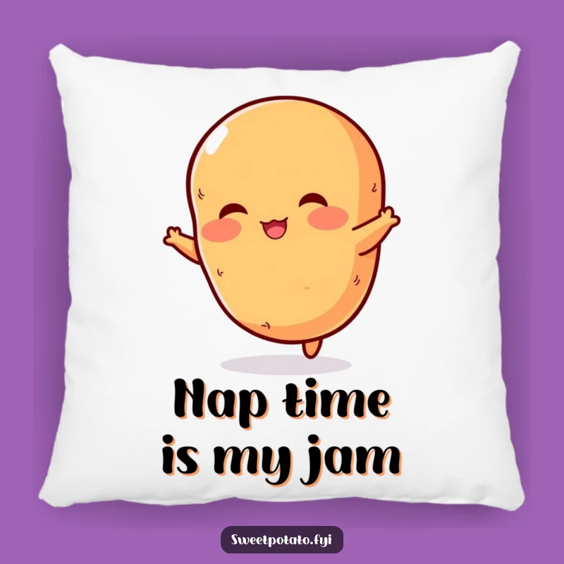 Funny Sweet Potato Jump Pillow: Cozy Rosy Spud Cuddle Fun!