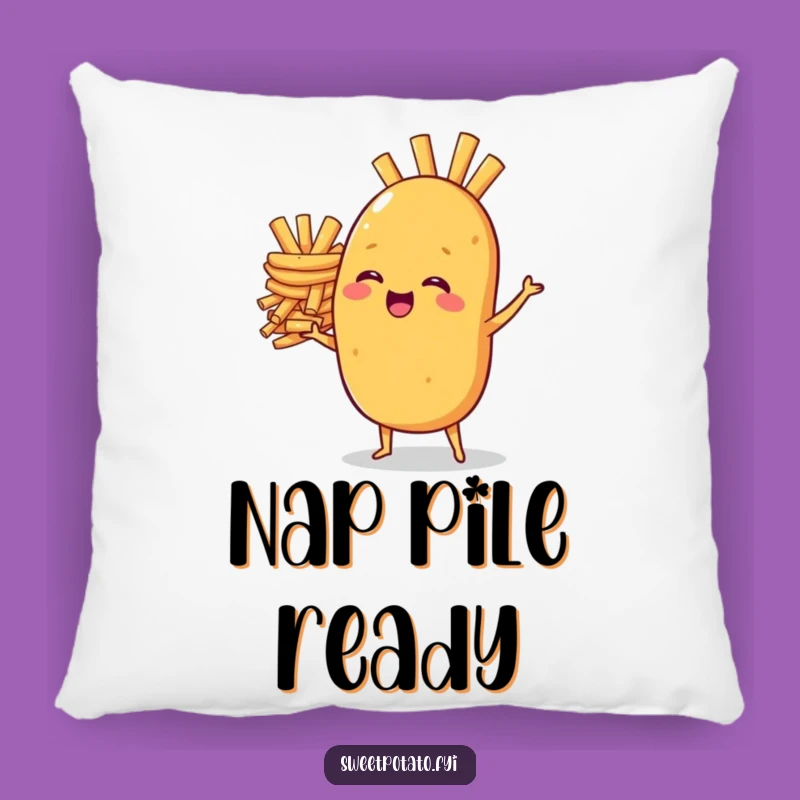 Funny Sweet Potato Fries Pillow - Soft Humorous Gift for Cozy Laughs