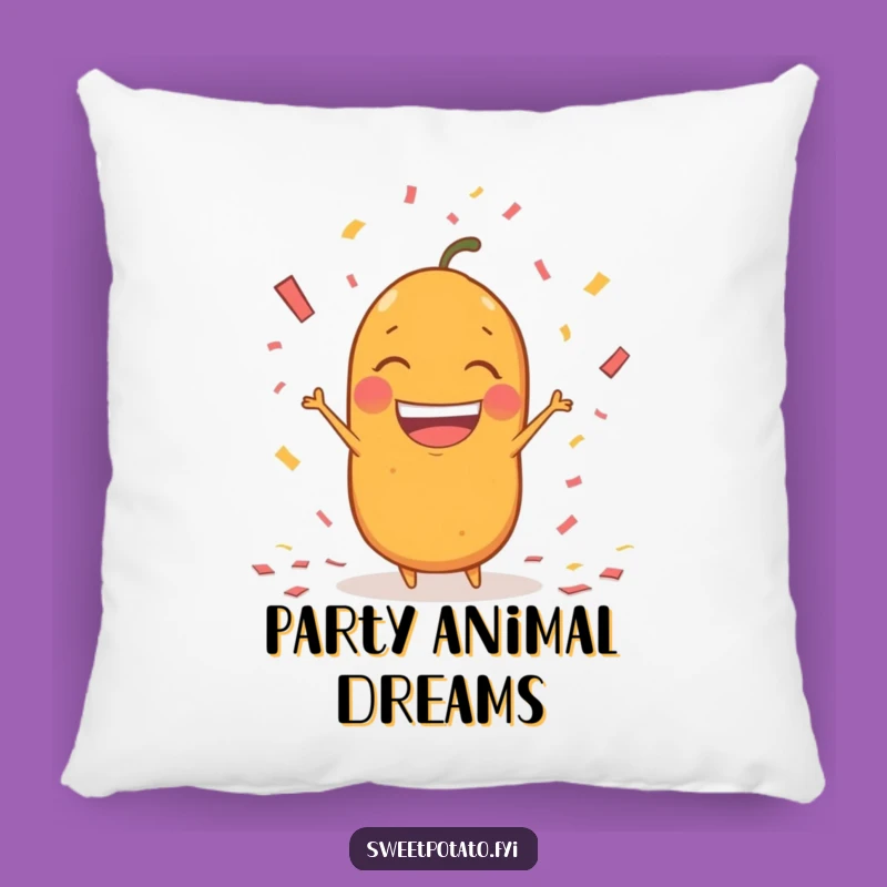Funny Confetti Sweet Potato Pillow: Cozy Excited Spud Cushion, A Funny Gift