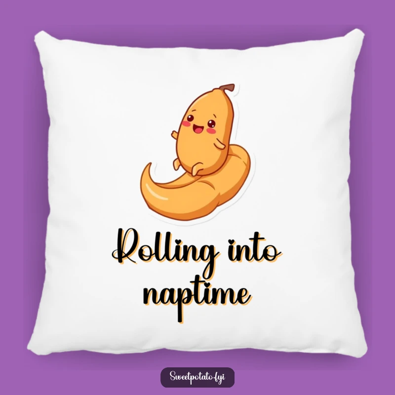 Funny Sweet Potato Rolling Caramel Swirl Pillow: Comfy Humor, Ideal Funny Gift