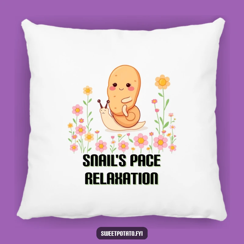 Funny Snail Ride Sweet Potato Pillow: Cozy Happy Spud Cushion, A Funny Gift