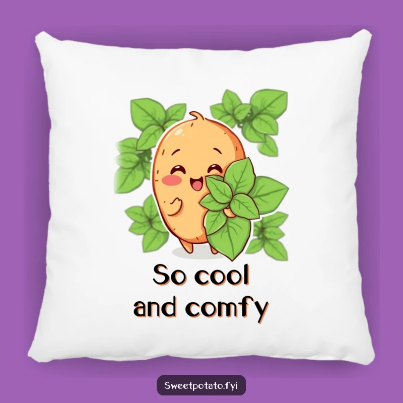 Funny Sweet Potato Mint Leaf Pillow: Cool Comfort, Ideal Funny Gift