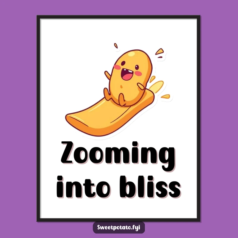 Funny Crisp Slide Digital Art: Instant Excited Spud Thrill Decor