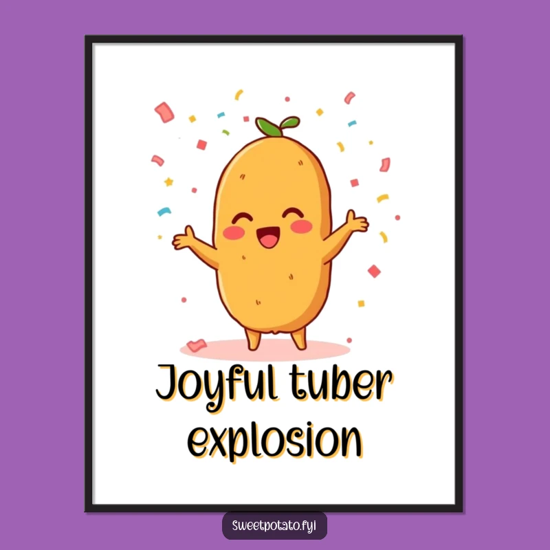 Funny Sweet Potato Confetti Digital Art - Instant Vegetable Celebration Decor Gift