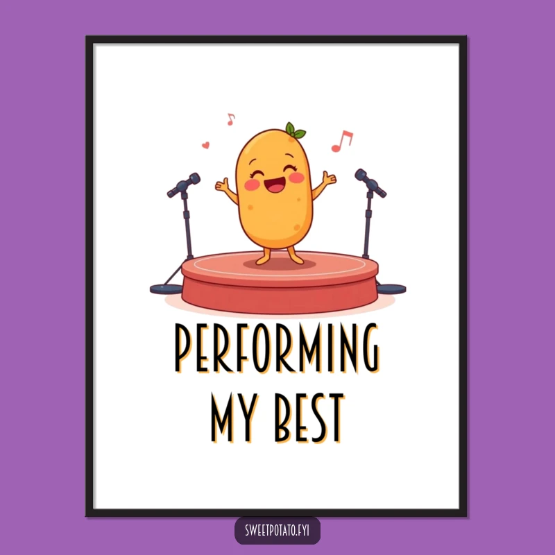 Funny Sweet Potato Jig Digital Art: Instant Happy Dancer Spud Decor