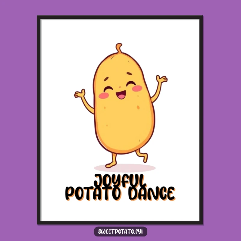 Funny Dancing Sweet Potato Digital Art: Joyful Character, Instant Funny Gift