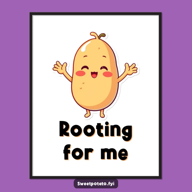 Funny Sweet Potato Cheers Digital Art - Tiny Arms, Big Joy, Print!