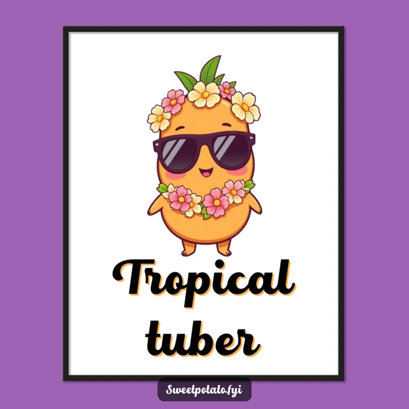 Funny Vacation Sweet Potato Digital Art - Instant Humorous Print