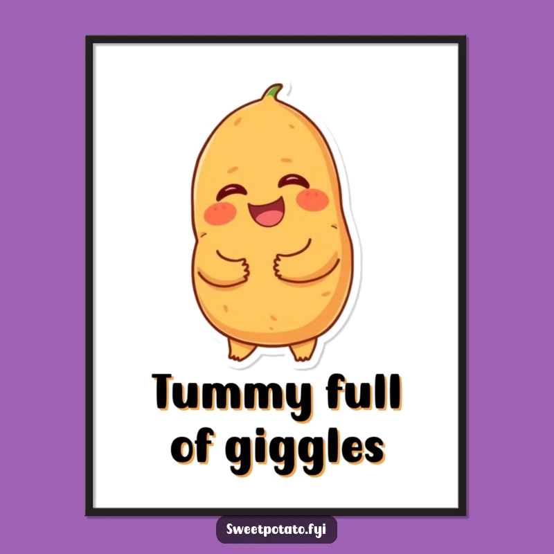 Funny Giggling Sweet Potato Digital Art - Laughing Cartoon Download