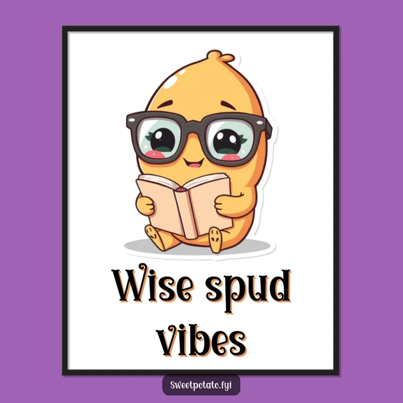 Funny Scholar Potato Digital Art: Instant Intellectual Charm for Your Space