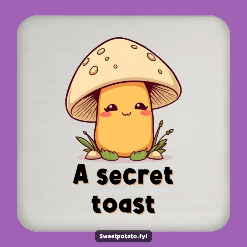 Funny Smirking Sweet Potato Mushroom Coaster Set - Protect Surfaces with Veggie Playfulness