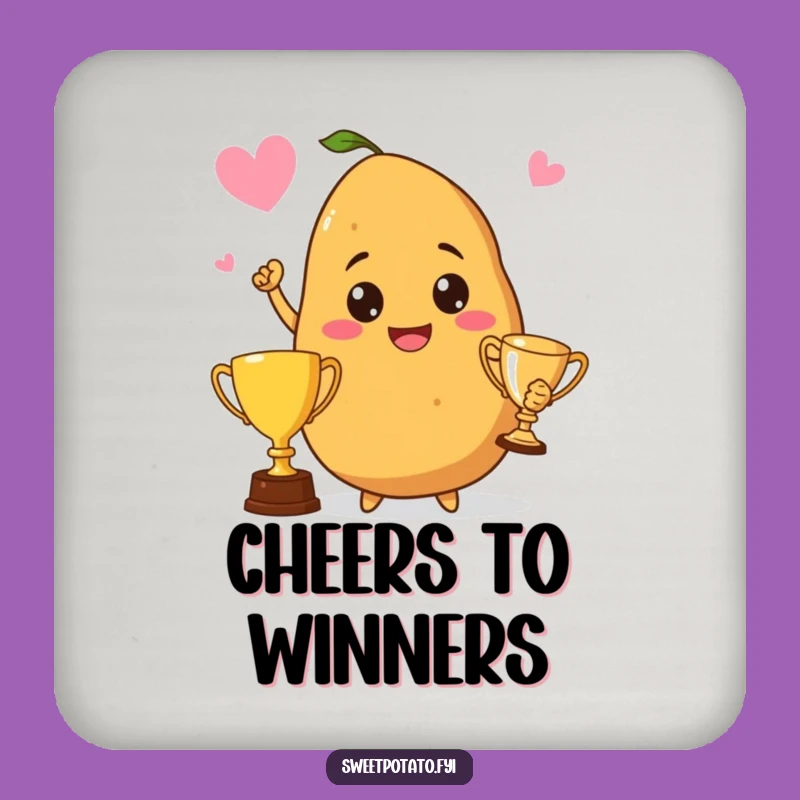 Funny Champion Sweet Potato Coaster: Protect Surfaces With Pride!