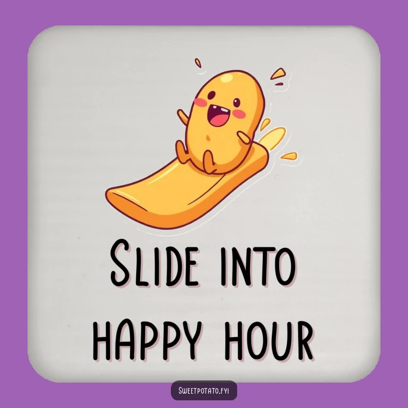 Funny Crisp Slide Coaster: Excited Spud Drink Protector Gift
