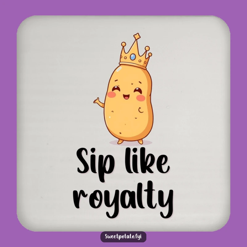 Funny Crowned Sweet Potato Coaster: Protect Surfaces Royally!