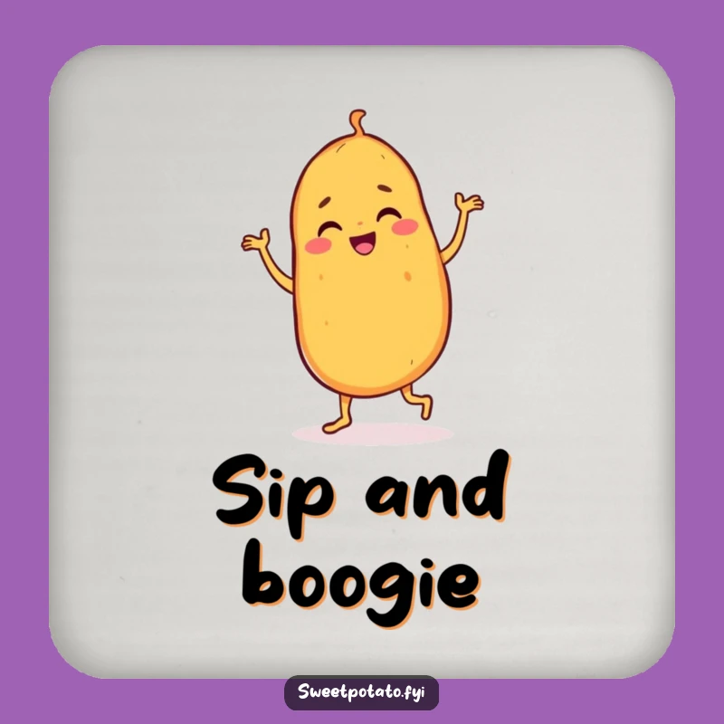 Funny Dancing Sweet Potato Coaster: Joyful Character, Protective Funny Gift