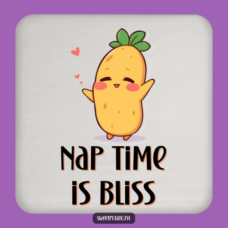 Funny Relaxed Sweet Potato Coaster - Protect Surfaces with Hilarious Relief!