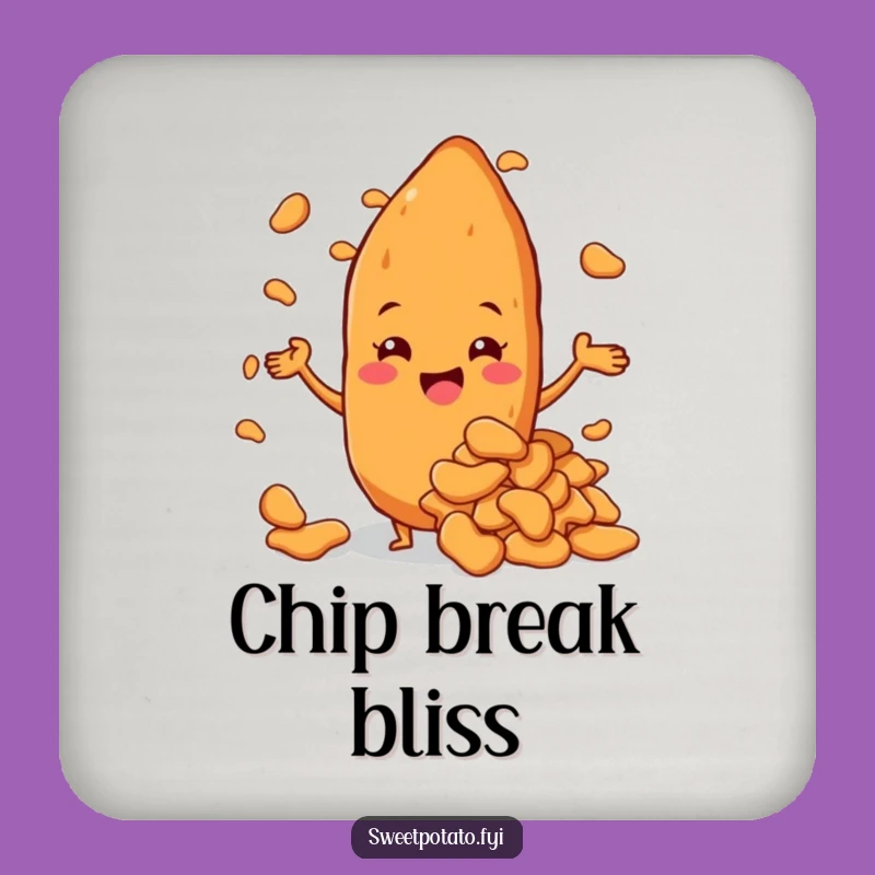 Funny Sweet Potato Chips Coasters: Protect Surfaces with Spud-tacular Style